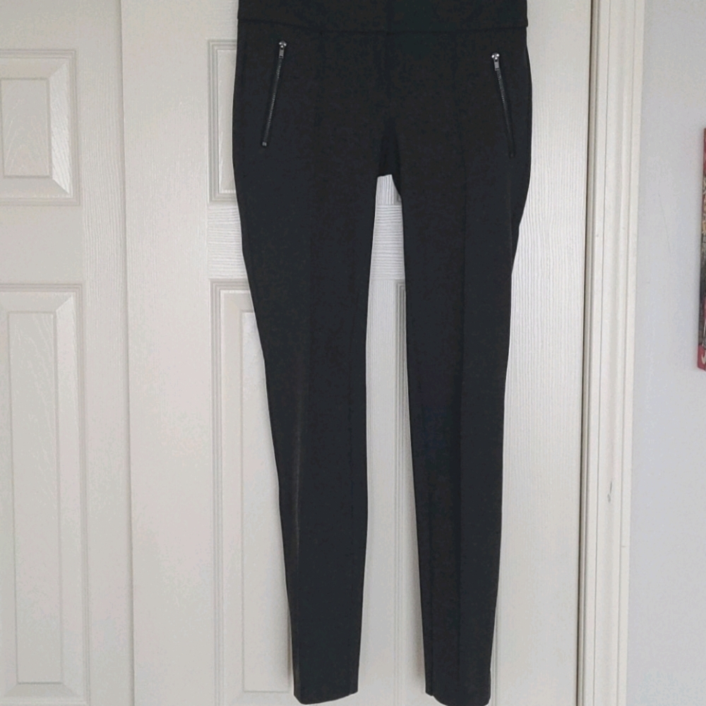 Pintuck Ponte Knit Skinny Ankle Pants